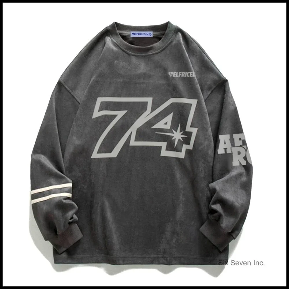 Oversized Vintage Graphic Crewneck Sweatshirt Loose Fit Streetwear Pullover Top